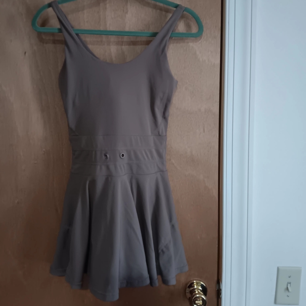 POPFLEX Taupe Skater Mini Dress